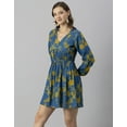 thumbnail image 5 of Moomaya Women Printed Viscose Dress, Long Sleeves V-neck Short Length Summer Dress, 5 of 8