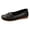 Black, variant on Rokment Womens Wedge Slip on Walking Loafers Vintage Bow Leather Low Heels Ballet Flat Dress Shoes Boho Beach Casual Spring Fall Footwear Black Size 6.5