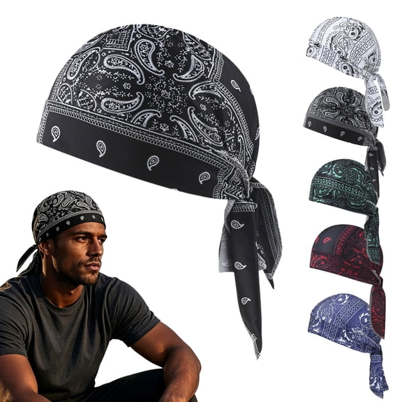 Cooling Skull Cap Helmet Liner, Breathable Sweat Wicking Head Wrap for Cycling, Running, Motorcycle & Outdoor Activities (A, 1PC)