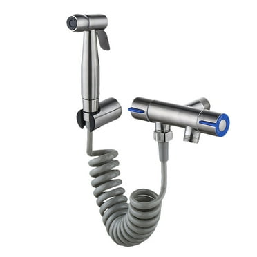 1 Set of 4PCS Stainless Steel Bidets Set Toilet Flushing Spray Head Toilet Hand-held Booster Nozzle for Home (Silver)