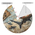 thumbnail image 2 of Yiaed Wood Grain Shark Print Christmas Tree Skirt , Tree SkirtsTree Mat for Christmas Winter Holiday Indoor Decorations-30", 2 of 7
