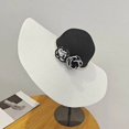 thumbnail image 2 of Sombrero de ala ancha de dos tonos para mujer, sombrero de Sol de ala grande, banda de perlas, doble flor, vacaciones, Playa flexible, 2 of 4