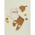 thumbnail image 2 of ZINTAOZT Baby Boy Girl Halloween Outfit Little Pumpkin/Turkey Rompers Bodysuit Casual Pants Hat Set Spring Fall Clothes, 2 of 8