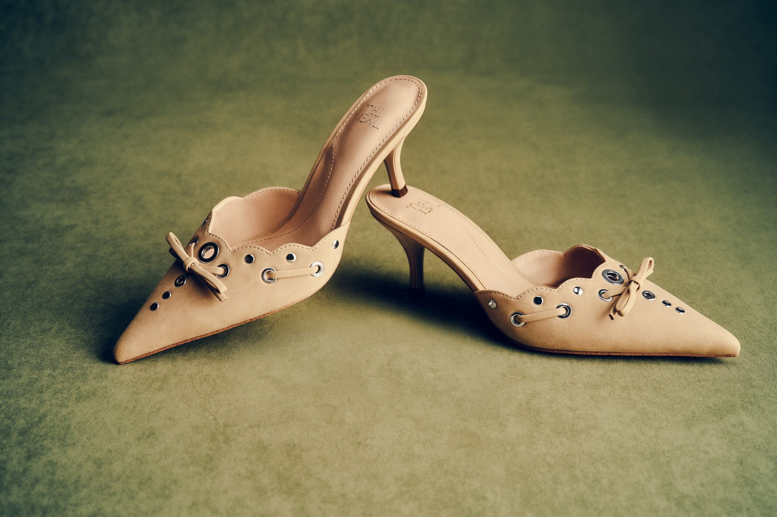 Time and Tru Women's Studded Kitten Heel Mules