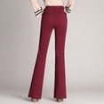 thumbnail image 3 of Women's Bootcut Pull-On Dress Pants High Waist Straight Leg Work Pants Office Business Long Trousers with Pockets, 3 of 8