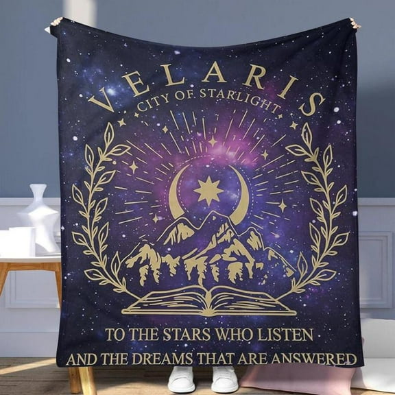 Velaris City Of Starlight Pattern Blanket, 1 Count Soft Comfortable Throw Blanket, Warm Napping Blanket for Home Office Travel Outdoor Camping