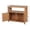 Bar Table - Light Brown, variant on 31.5" x 17" x 36" Solid Wood Potting Bench, Metal Tabletop Storage Cabinet Outdoor Garden Workstation