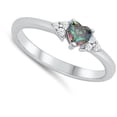 thumbnail image 4 of CHOOSE YOUR COLOR Promise Love Multi-color CZ Ring .925 Sterling Silver Band Black Female Size 4, 4 of 4