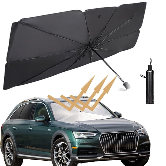 Car Windshield Sunshade Umbrella, 55"X31.5" Foldable Umbrella Sunshades for Car Front Windshield Universal for Most Cars, SUV (Universal Design)