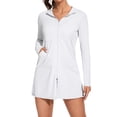 thumbnail image 3 of Charmo Womens Lightweight Rash Guard UPF 50+ Sun Protection Hoodie Swimm Shirts with Pockets, 3 of 6