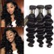 thumbnail image 1 of DONG H paquetes de cabello suelto de onda profunda, sin procesar, paquetes de cabello humano virgen peruano, paquetes de ondas sueltas, húmedos y ondulados, 3 paquetes de cabello humano extensiones, 1 of 5