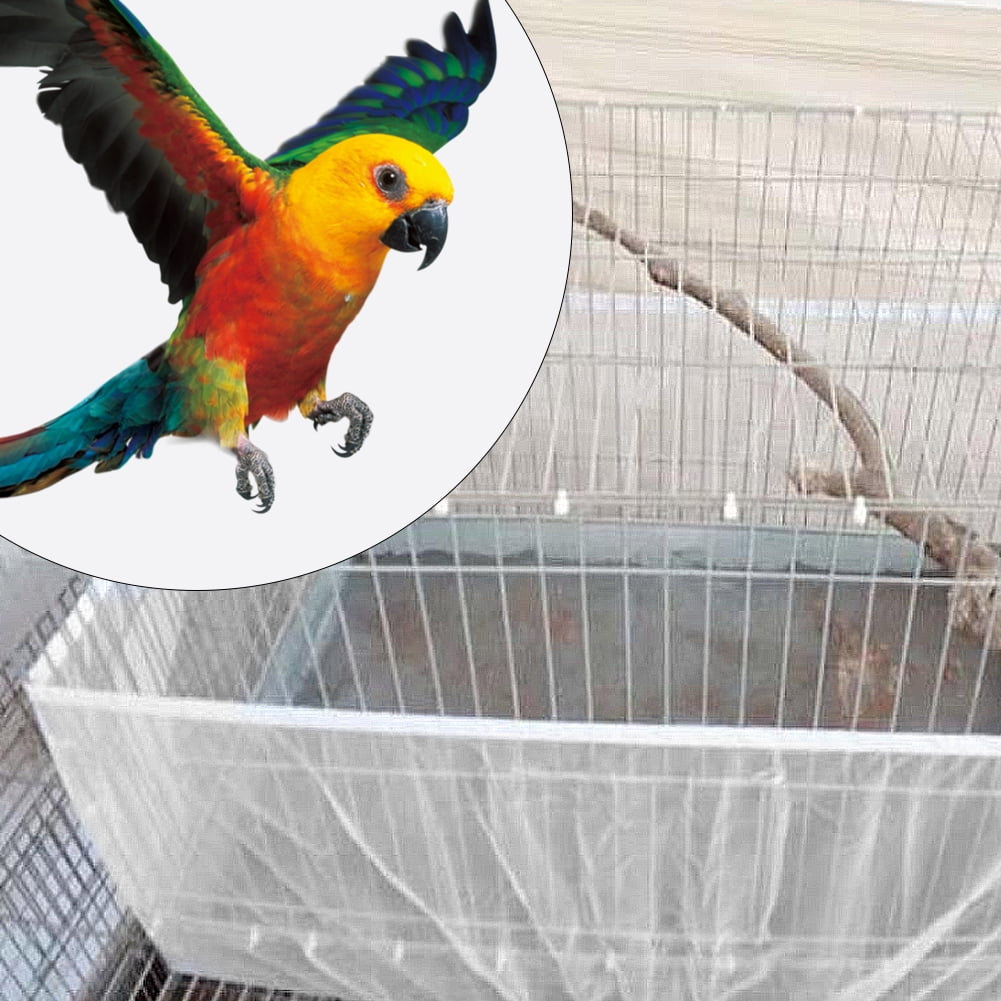 Tebru Bird Cage Cover,Bird Cage Accessory Machine Washable Airy Mesh Net Fabric Cover Seed
