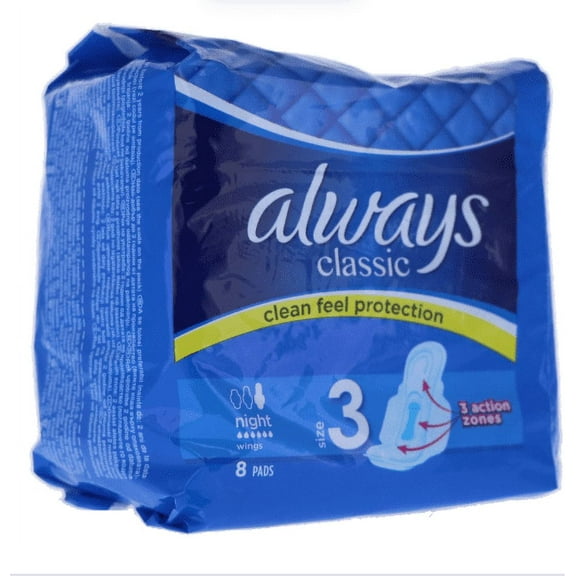 Always, Classic Night Pads With Wings , Count 1 - Feminine Sanitary Napkins / Grab Varieties & Flavors