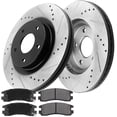 thumbnail image 2 of MotorbyMotor Rear Brake Rotors 278mm Drilled & Slotted Design Brake Rotor & Brake Pad kit Including CLEANER DOT4 FLUID Fits for Buick Lacrosse (V8 Models), Chevrolet Impala Monte Carlo (All Models), 2 of 6