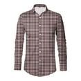 thumbnail image 3 of Mens Long Sleeve Button Down Shirts Plaid Slim Fit Top Blouse Fashion Work Shirts For Men Purple XXL, 3 of 4