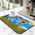 thumbnail image 2 of Washable Rubber Sunflower Cute Floral Dish Drying Mats for Kitchen Counter Home Large Coffee Bar Pad Accessories and Decor for Utensils Stemware 19.5''x12'', 2 of 7