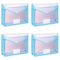 thumbnail image 2 of XIANXIAN 4 Pack Plastic Expanding File Folder, Folders for Documents with Button, Colorful File Folder Organizer Holder, Transparent Accordion File Pouch,Large Capacity, Fit Letter/A4 Size K*4, 2 of 5