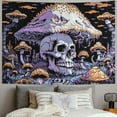 thumbnail image 2 of PRATYUS  Mushroom Tapestries Skull Skeleton, Leaves, Large Purple Tapestry for Bedroom, Wall Hanging for Room (Multi Sizes) Painting, 2 of 6