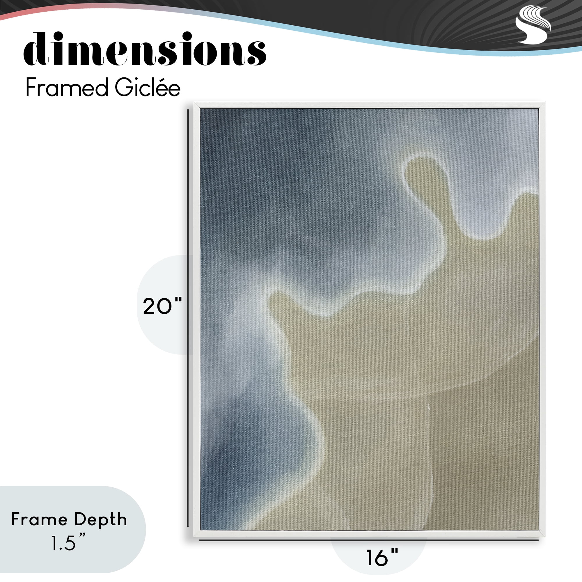 Stupell Industries Turning The Tides Abstract White Framed Giclee Art, design by Grace Popp