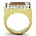thumbnail image 3 of Anillo Color Oro Para Hombres de Acero Inoxidable Piedra Cafe, 3 of 4