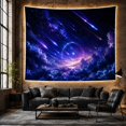 thumbnail image 6 of Meteor Shower Across Galactic Haze and Violet Clouds, Dramatic Fantasy Art for Space Lovers, Cosmic Sky Decor, Birthday Gift, Tapestry Wall Hanging for Gaming Room and Studio, 6 of 7