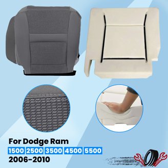 Siège Conducteur Bas Et Mousse Pour Dodge Ram 2006-2010 - Tissu Gris Clair - Neuf