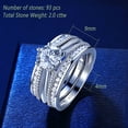 thumbnail image 3 of Newshe Jewellery Wedding Engagement Ring for Women 2CT AAAAA CZ Bridal Sets Wedding Band Ring Enhancer Round Cut 925 Sterling Silver Size 8, 3 of 7