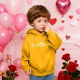 thumbnail image 6 of Atogsazn Kids Girls Valentines Day Hoodies Children Casual Hearts Long Sleeve Pullover Sweatshirt Fleece Outfit Outerwear Tops 01-Yellow 13-14 Years Fashion, 6 of 8