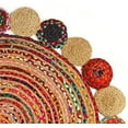 thumbnail image 4 of GRUHUM Natural Handwoven 3'x3' Jute Cotton Colourful Rug For Living Room Soft Rug For Indoor Outdoor Boho Charm Braided Jute Multi Color 3x3 ft, Round, 4 of 5