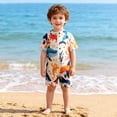 thumbnail image 1 of Traje de baño de verano estampado para niños, traje de baño de una sola pieza con media cremallera, traje de baño infantil, traje de baño para niños, 1 of 9