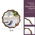 thumbnail image 2 of Jopath 30 Inch Wavy Round Solid Wood Frame Decorative Mirror for Bedroom Bathroom Living Room Entryway Black Walnut Color, 2 of 8