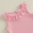 thumbnail image 7 of MEZZALL Summer Baby Girls Sleeveless O-Neck Tops And Frill Edge Shorts Lightweight Toddler Outfit For Warm Weather Cute Bow Adornments And Solid Color Ensemble Comfort Clothes Sets, 7 of 7