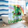 thumbnail image 5 of No Hook Shower Curtain, St. Patrick's Day Shower Curtains for Bathroom with See Through Top Window, Green Shamrock Hat Ladybirds Daisy Rainbow Waterproof & Washable Bath Curtain Extra Long 72"x84", 5 of 9