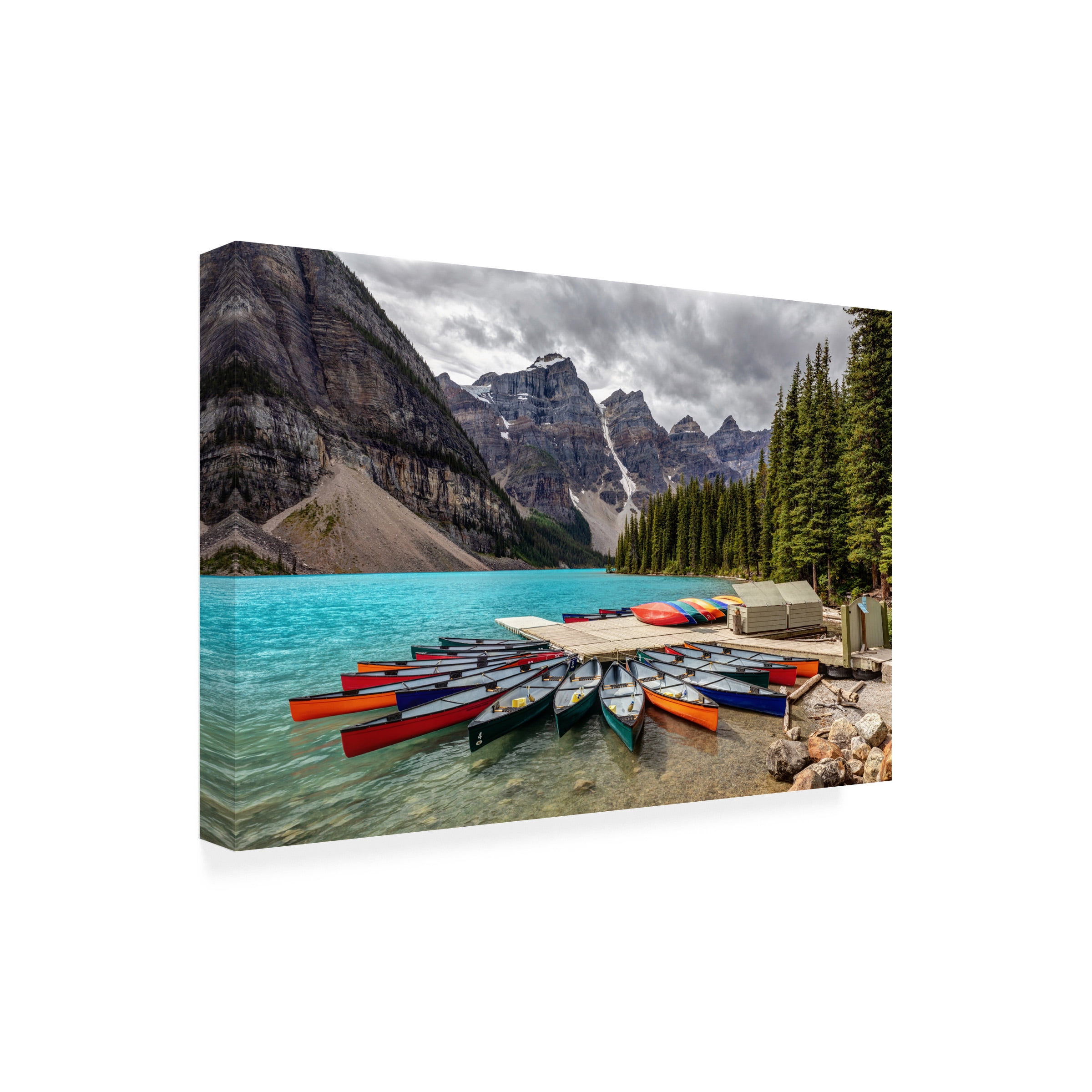Pierre Leclerc 'Moraine Lake Docks' Outdoor Canvas