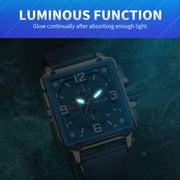 MEGIR Men's Watch Chronograph Clock Luxury Square Quartz Luminous Waterproof Calendar Wristwatch