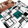 thumbnail image 2 of 5'x8' Area Rugs, Green Geometric Indoor Outdoor Area Rug for Living Room Bedroom, Modern Black Grey Abstract Motifs Washable Bathroom Rugs Kitchen Floor Carpet Mats Home Decor Aesthetic, 2 of 8