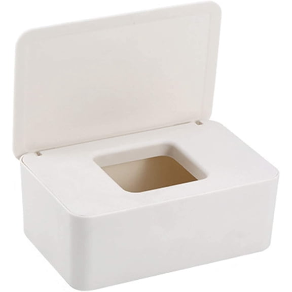 Sealed Tissue Box Holder, Large Capacity Wet Wipes Dispenser with Lid, Rectangular PVC Organizer for Home, Office, Car