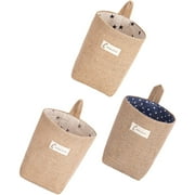 Cotton and Linen Refined Mini Door Storage Hanging Bag 3pcs (grey Star + Black Blue Origin) Bags Plant