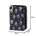 thumbnail image 4 of PU Leather Zipper Card Case Credit Card Holder Small Wallets Colorful Dog Paw Prints, 4 of 7
