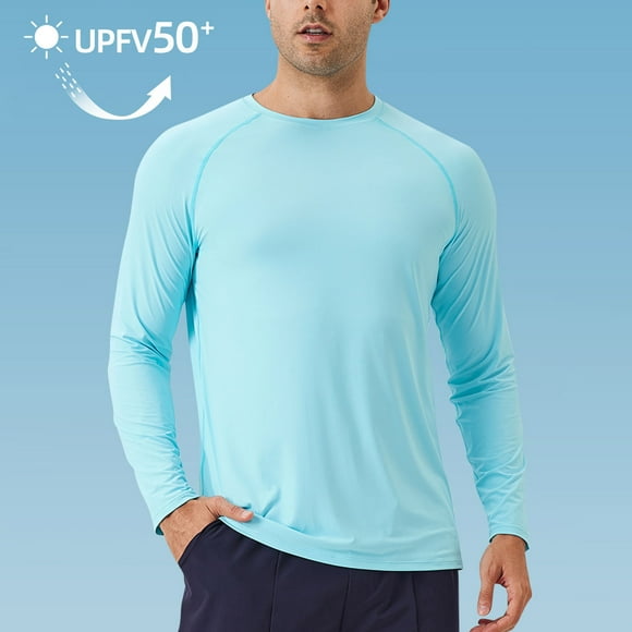 Amzcrzy Mens Sun Protection Shirts Chemises de Protection Solaire pour Hommes Tissu Écran Solaire de Haute Qualité UPF 50+ UV Chemises de Protection Solaire Extérieur Manches Longues Maillot Dermoprotecteur SPF pour Pêche Randonnée Natation Course Chemises de Soleil pour Hommes