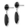 thumbnail image 2 of 14k White Gold Onyx Oval Dangle Post Earrings, 2 of 3