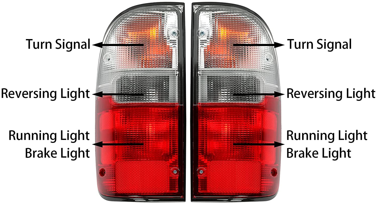 Kojem Pair Tail Light Lamps Driver Left & Passenger Right Compatible with 1995-2000 Toyota Tacoma Pickup Trunk 2wd/4wd