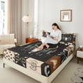 thumbnail image 4 of Manfei Boho bohemian ThemeFull Size Sheets,Bull Skull Bed Sheets,Retro Aztec Geometric Sheet Sets For Men Women,Super Cozy Room Decor,4 Pieces, 4 of 7