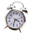 thumbnail image 4 of 4 '' Reloj Analógico De Clásico Sin Tictac Luz De Campana Doble Reloj Despertador De Escritorio Plata Soledad Reloj despertador con campana gemela, 4 of 10