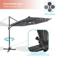 thumbnail image 5 of FLAME&SHADE 11FT LED Cantilever Umbrella with Aluminum Frame, and 360° Rotation,Anthracite, 5 of 6