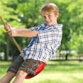 thumbnail image 5 of Tree Swing Disc Rope Swing Round Kids Swing Seat Strong Disc Swing Holds 220lbs/100kg,Red, 5 of 6
