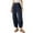 Navy#1, variant on Fesfesfes Women's High-Waisted Tapered Pants Trendy Leisure Solid Color Elastic Waist Trousers with Side Pockets Work Office Clothes(Coffee#1,L)