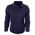 thumbnail image 4 of DayScoop Mens Fashion T-shirt Casual T Shirt Long Sleeve Button Double Pockets Solid Turndown Collar Tops Tees, 4 of 6