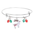 thumbnail image 2 of Christmas Bracelet Alloy Christmas Tree Drop Oil Pendant Christmas Bracelet, 2 of 9