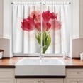 thumbnail image 2 of Floral Curtains 2 Panels Set, Watercolor Painting Bouquet of Tulip Flower Artistic Botanical Romantic Print, Window Drapes for Living Room Bedroom, 55W X 39L Inches, Pink Coral Green, by Ambesonne, 2 of 3
